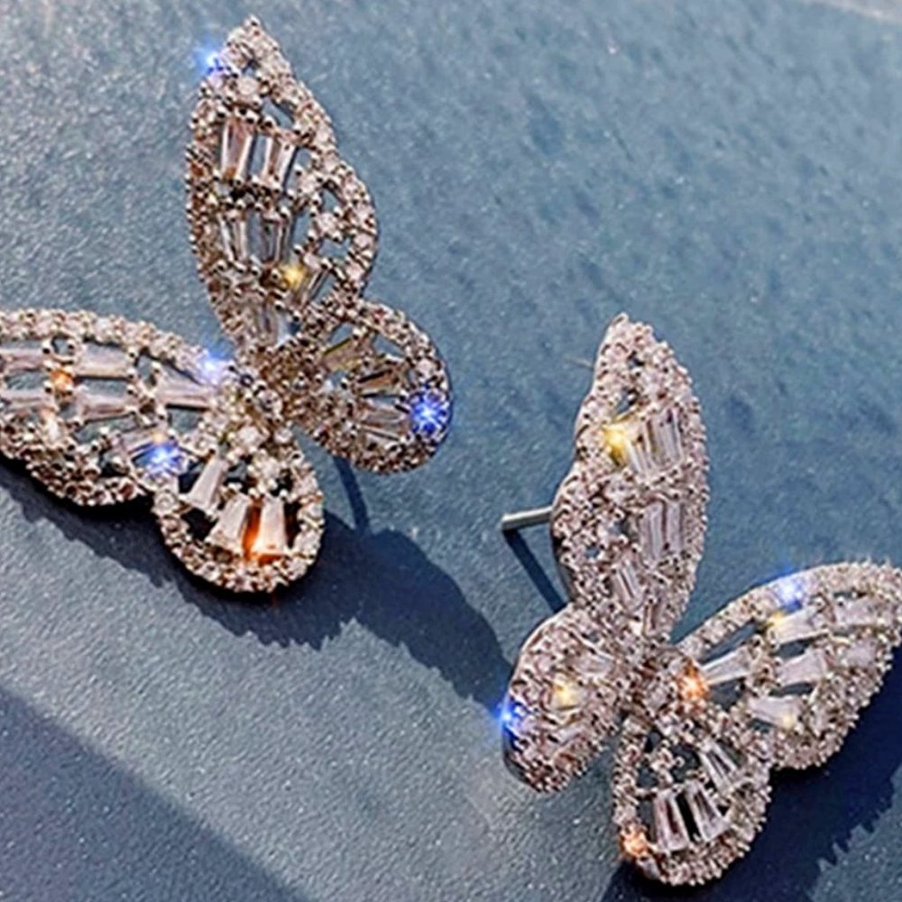 Rhinestone Butterfly earrings